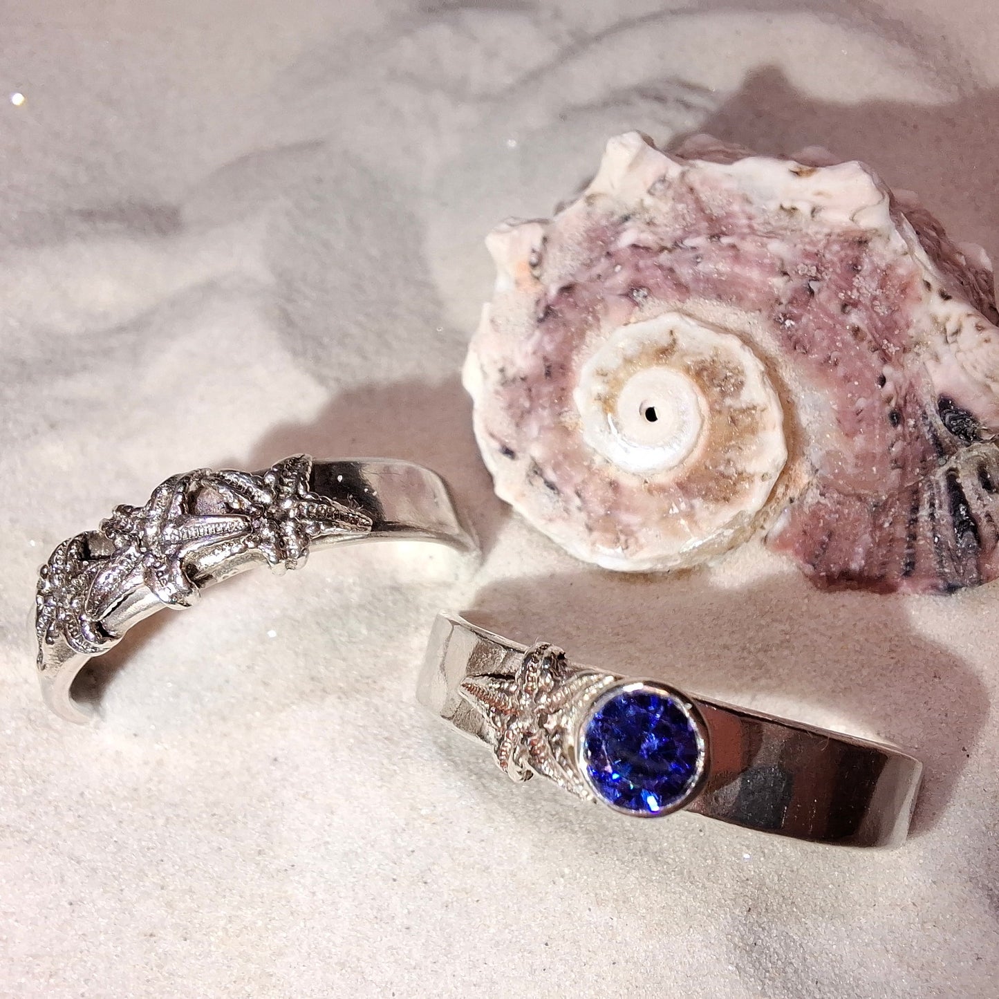 Silver ring featuring delicate silver starfish - Shelley Ide Jewellery