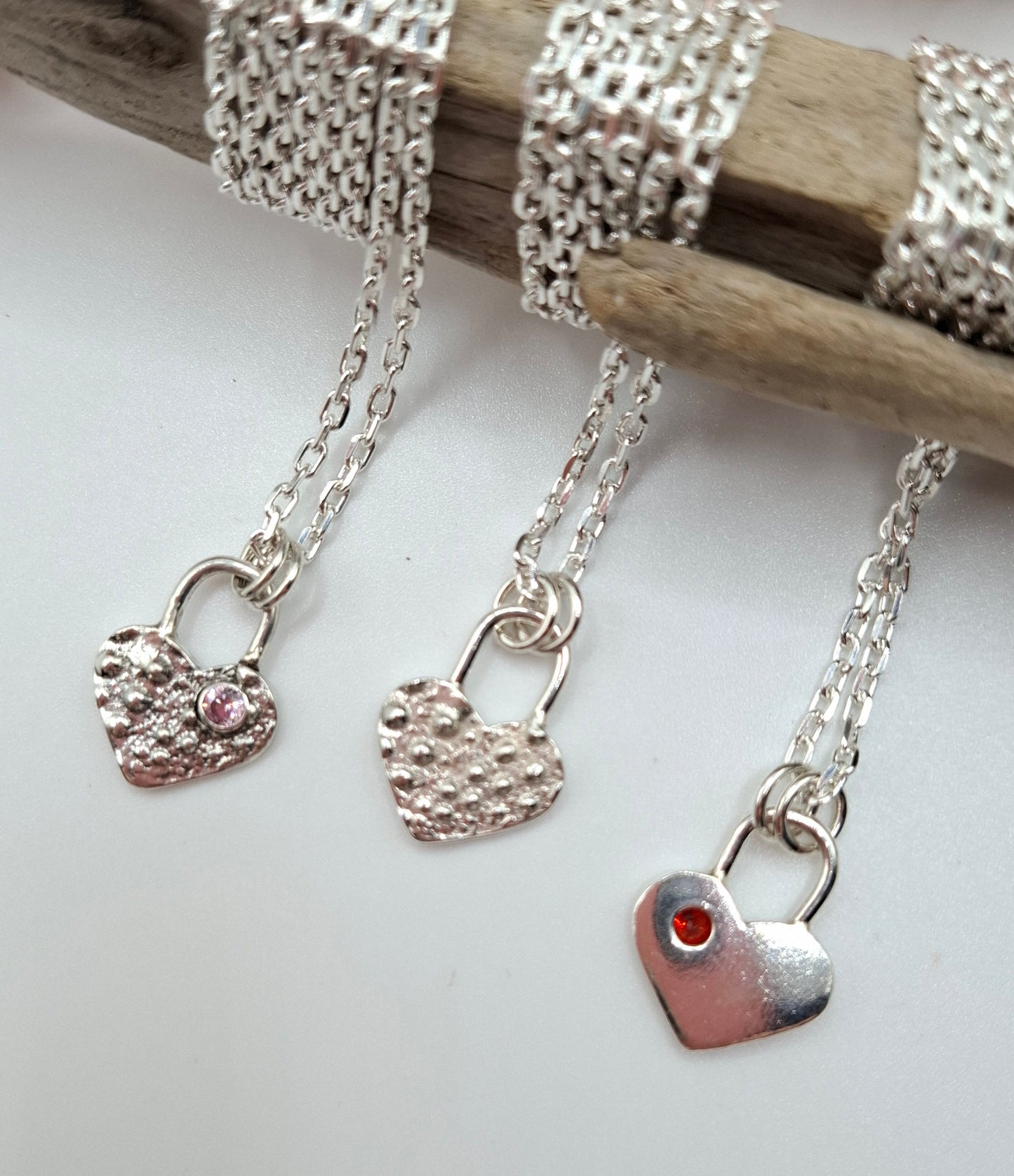 Silver Sea Urchin Shell Heart Padlock Style Pendant