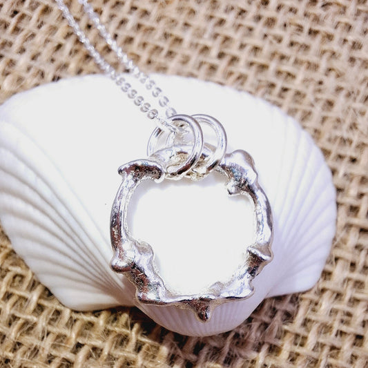 Seafoam inspired handmade silver pendant