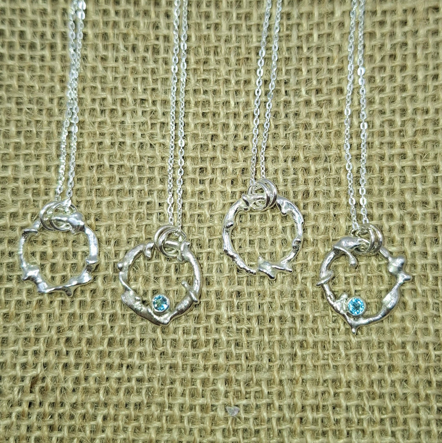 Seafoam inspired handmade silver pendant