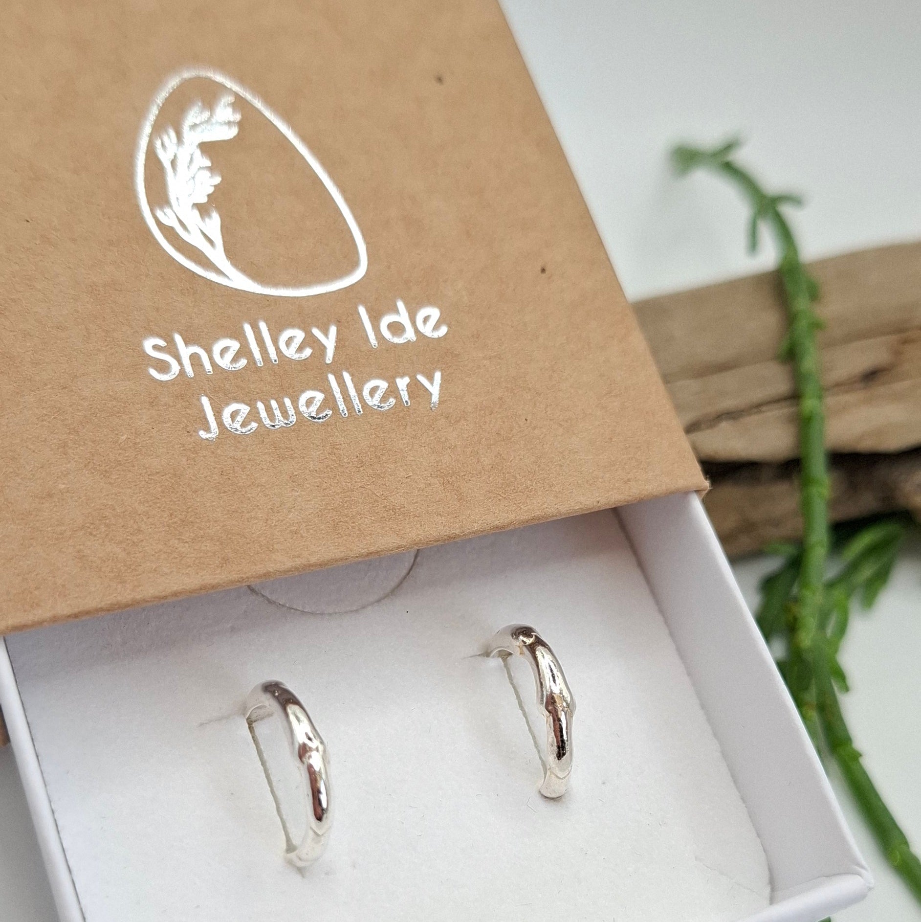 Silver Samphire Half Hoop Earrings | Ocean-Inspired Handmade Jewellery