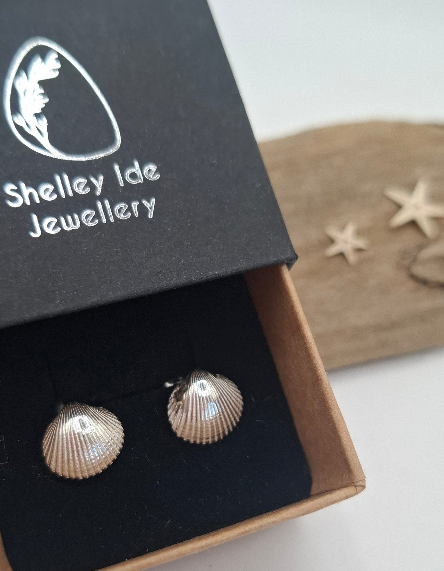 Silver cockle shell studs | Ocean-Inspired Handmade Jewellery