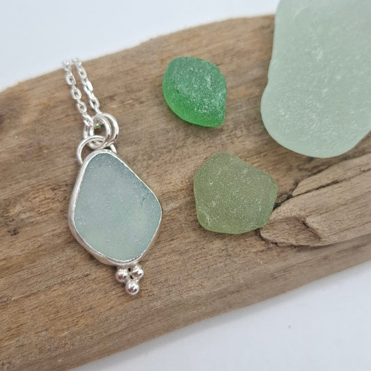 Channel Islands pale blue seaglass pendant