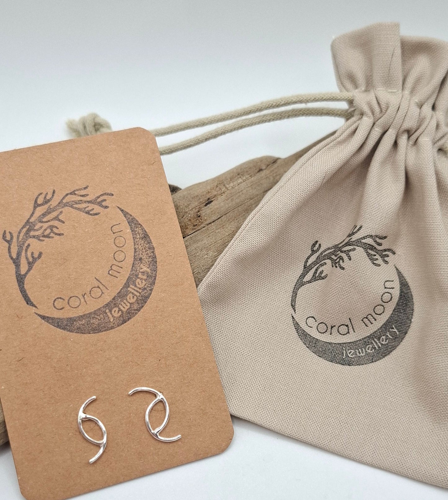 Waxing and Waning Moon Studs | Ocean-Inspired Handmade Jewellery