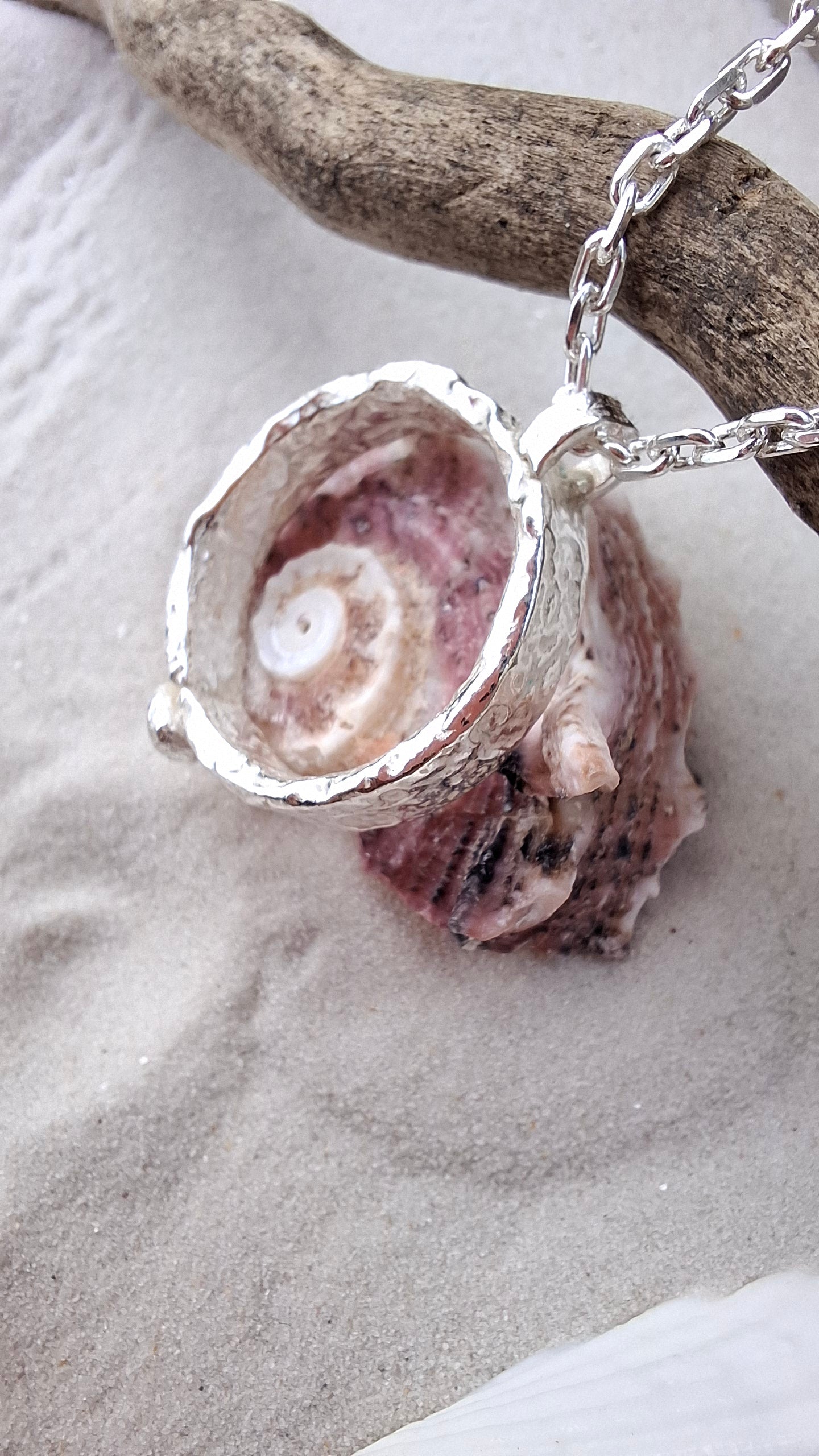 Handmade Chunky Sterling Silver Textured Circle Pendant