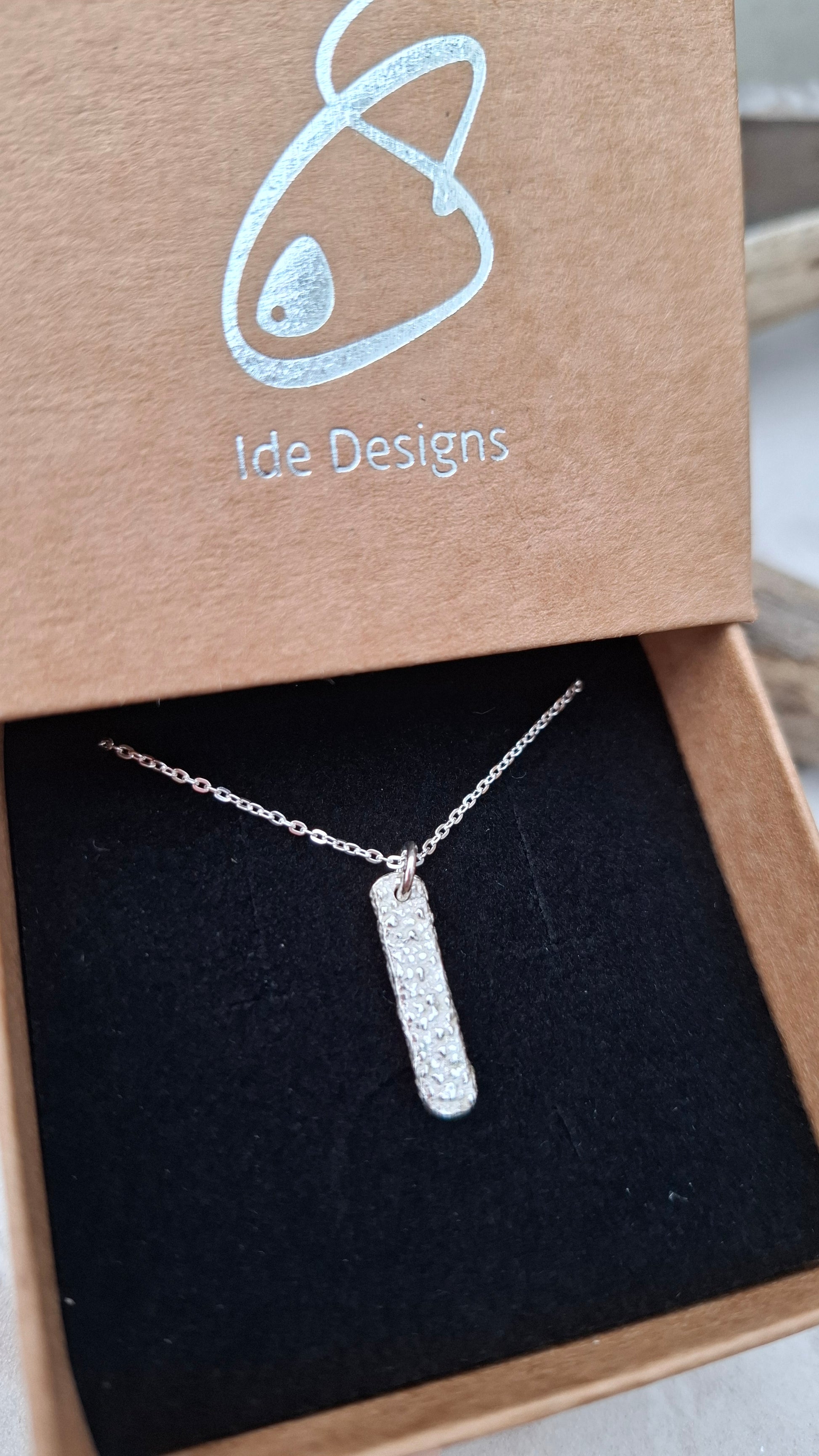 Small Handmade Sterling Silver Textured Pendant