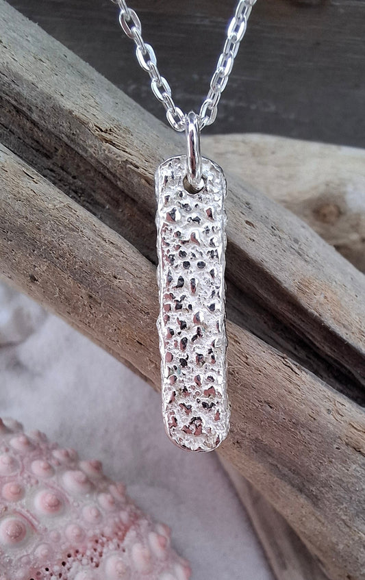 Small Handmade Sterling Silver Textured Pendant