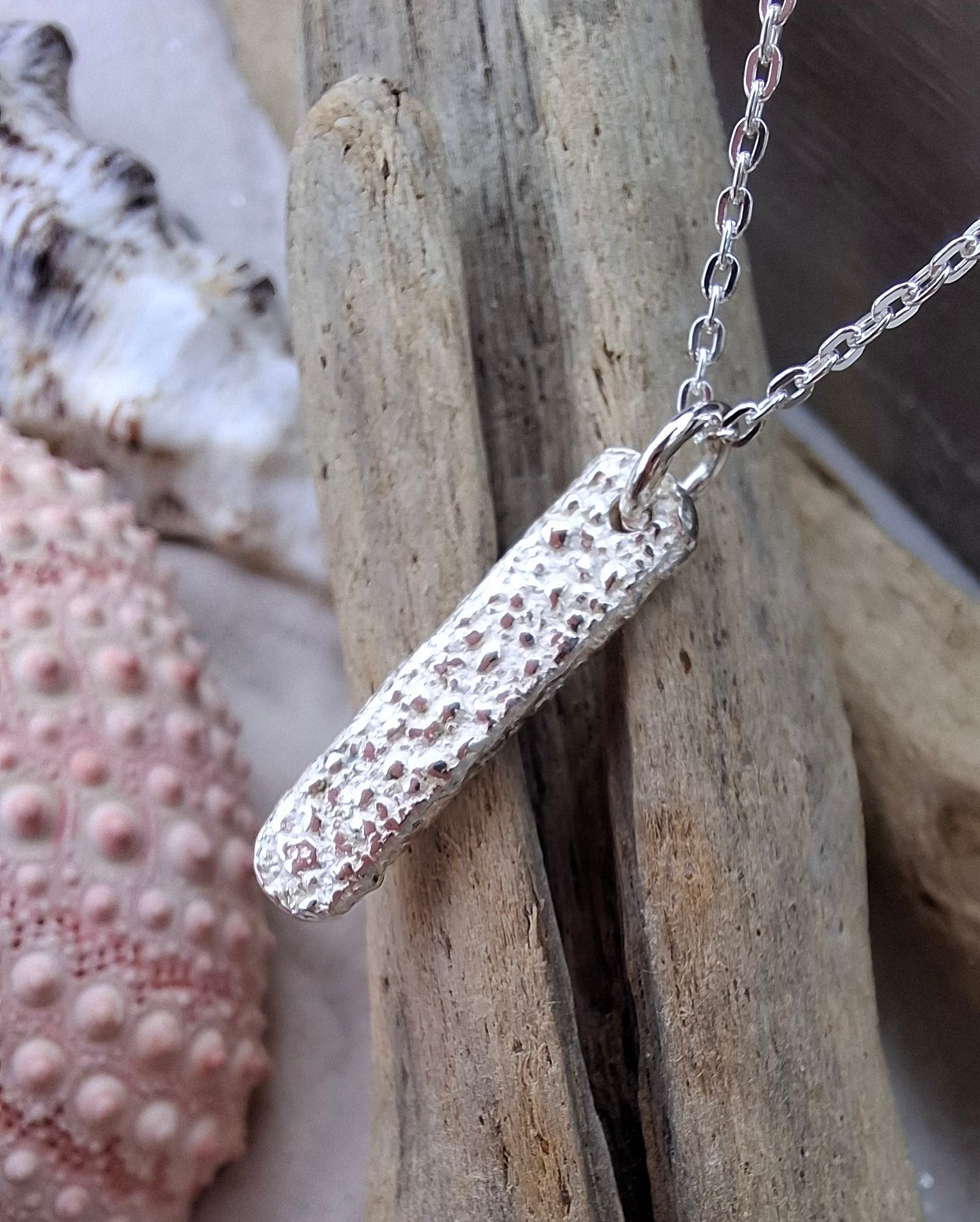 Small Handmade Sterling Silver Textured Pendant