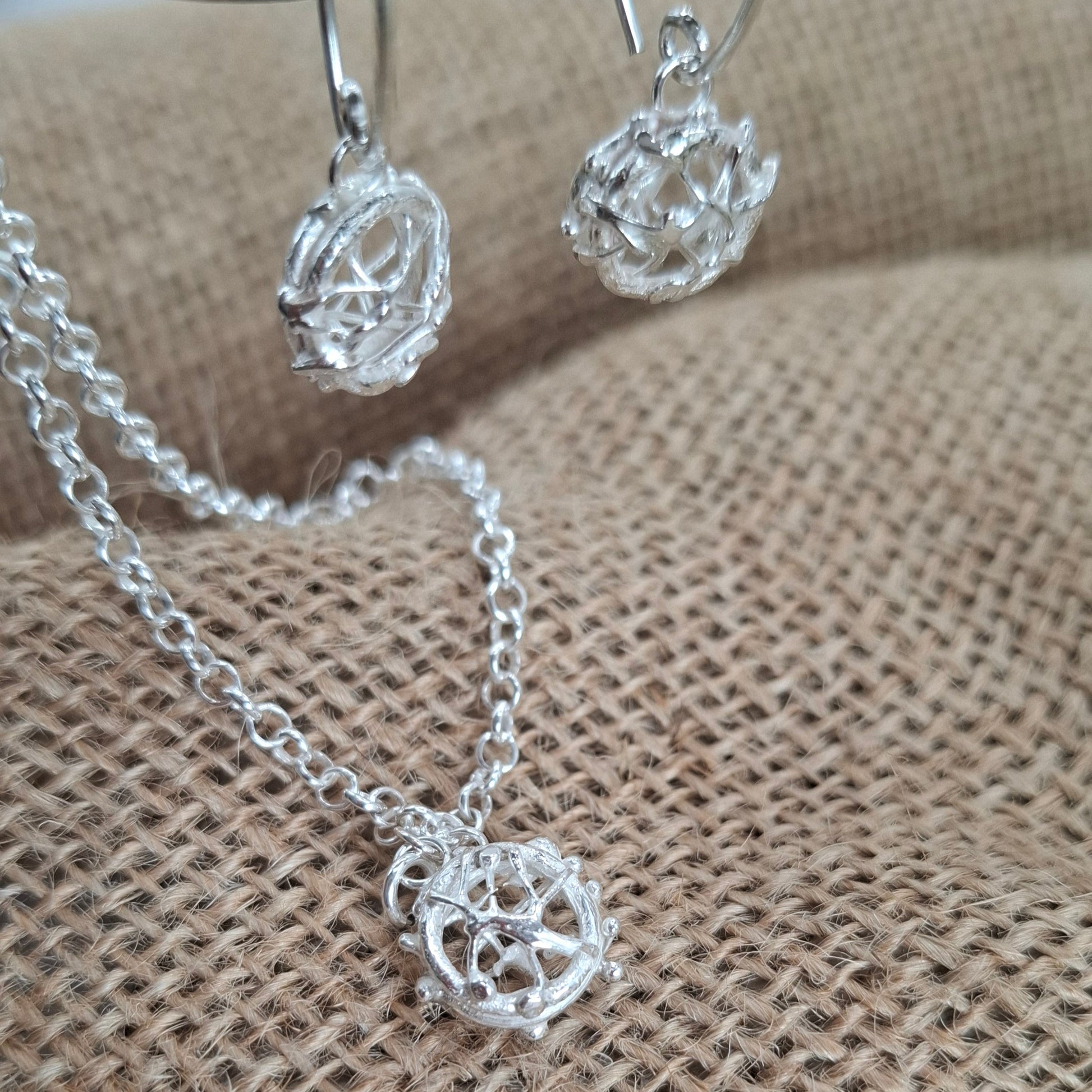 Tangled Tides Fishing Net Charm Silver Bracelet | Ocean-Inspired Handmade Jewellery 