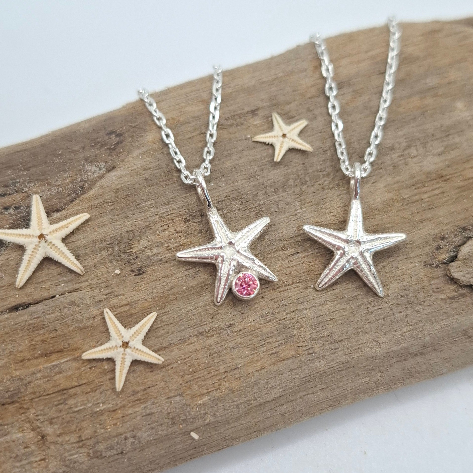 Cast silver starfish pendant with necklace | Ocean-Inspired Handmade Jewellery
